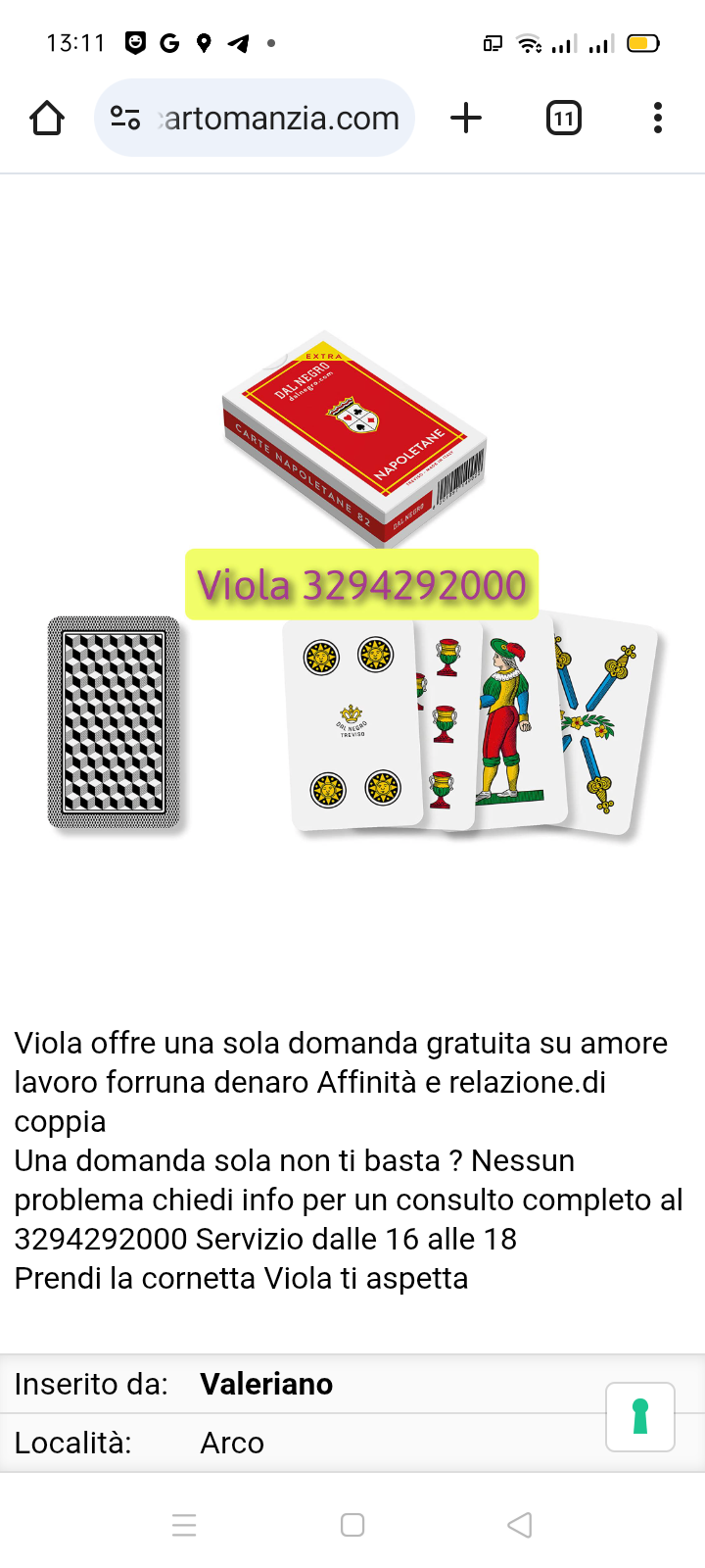 Una domanda gratis con viola al 3294292000