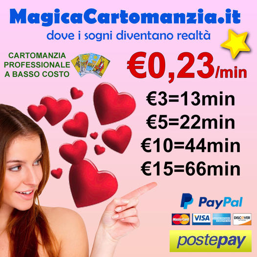 Magicacartomanzia.it 13min €3 -22min €5 -44min €10