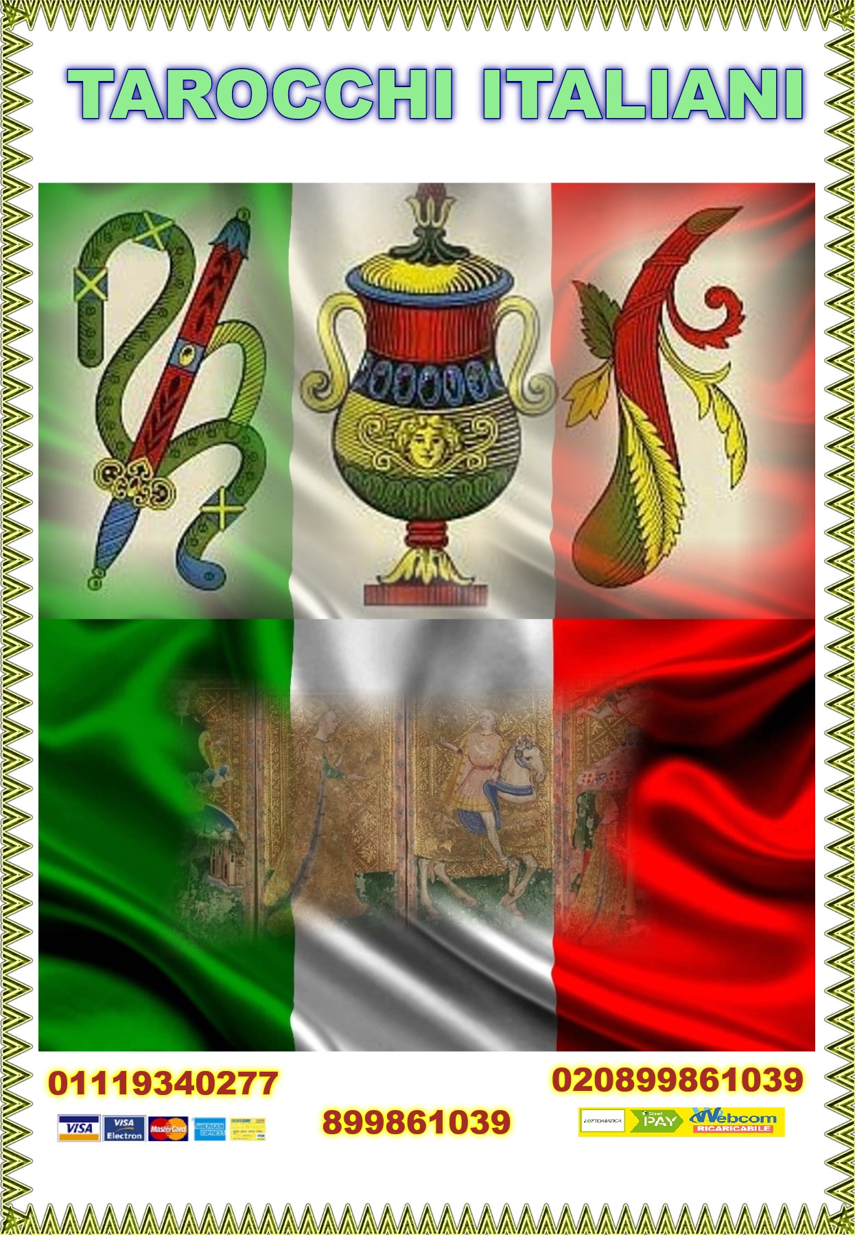 Consulta i tarocchi italiani 2€ 7 min. 01119340277