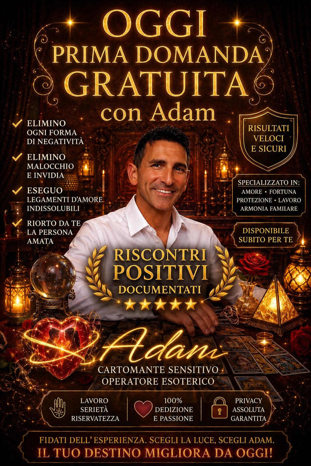 Oggi prima domanda gratuita con sensitivo adam