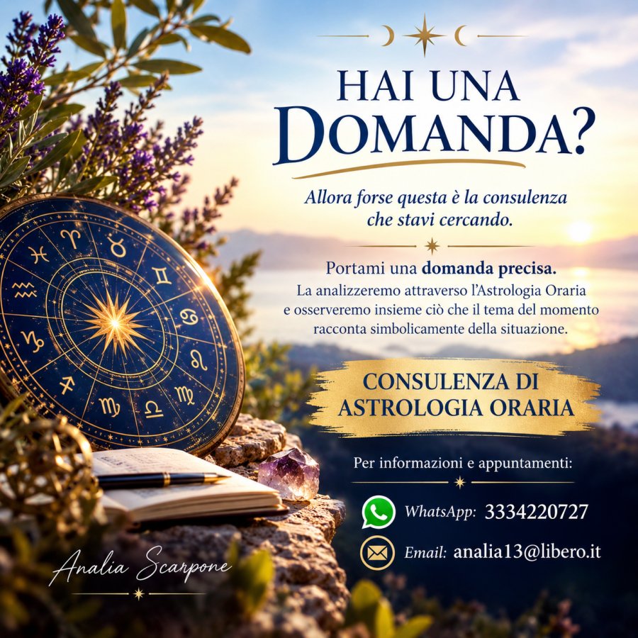 ASTROLOGIA ORARIA * PRIMA DOMANDA GRATUITA VIA E.MAIL