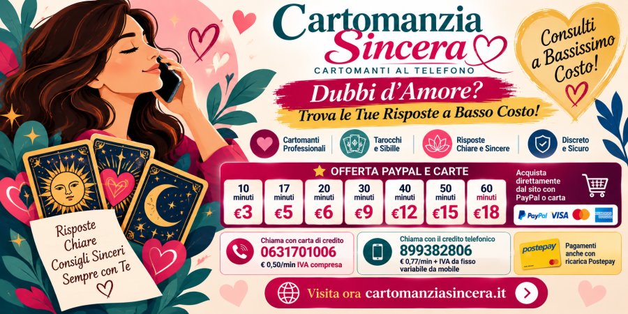 Cartomanzia Sincera – Dubbi d’Amore? Trova le Tue Risposte a Basso Costo!